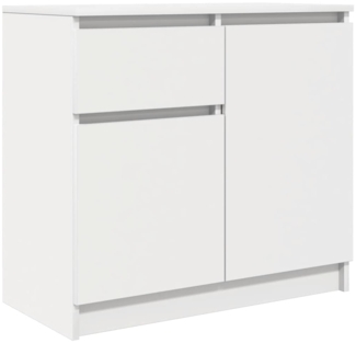 vidaXL Sideboard mit Schublade Weiß 71x35x65 cm Holzwerkstoff 861598