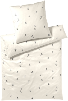 Elegante Mako Satin Bettwäsche Mono Ski 24549-9 Skiläufer 135x200