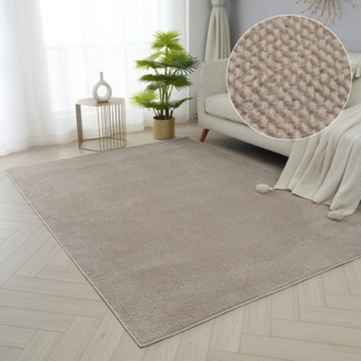 my home Fellteppich Valeria Rabbit mit Hoch-Tief Effekt, waschbar, Kunstfellteppich, rechteckig, Höhe: 12 mm, Kaninchenfell-Haptik, Uni, weich & kuschelig, Wohnzimmer, Schlafzimmer