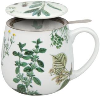 Könitz Tasse My favourite tea Kräuter mit Sieb und Deckel Porzellan 0,35 L, 3-tlg.