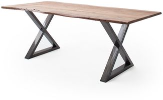 Baumkantentisch >Calabria< in Akazie natur / antik - 180 x 76,5 x 90 (BxHxT)