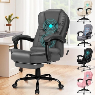 Ergonomischer Gaming Bürostuhl mit Lordosenstütze in Grau