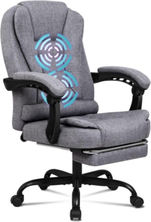 Ergonomischer Gaming Bürostuhl mit Lordosenstütze in Grau