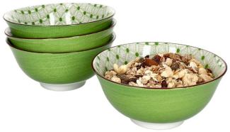 4er Set Lime Rio Schalen Ø15,5 cm Grünes Muster Schüssel Dessert-Bowl Ritzenhoff