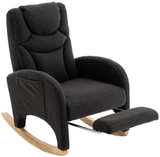 BlingBin Schaukelstuhl Relaxsessel (1 St), Wohnzimmersessel mit Armlehnen und Fußstütze Teddystoff