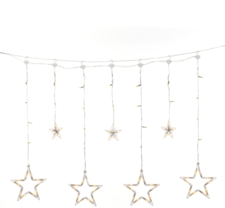 Konstsmide LED Solar Sternen Lichtervorhang 77 bernsteinfarbene Dioden