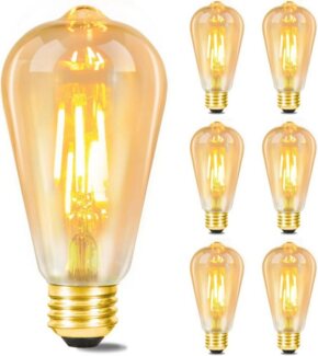 Nettlife LED-Leuchtmittel 6er LED Retro 4W E27 Glühlampe Edison Glühbirne Antike LED Filament, E27, 6 St, Warmweiß, für Nostalgie & Retro Beleuchtung im Haus Café Restaurant