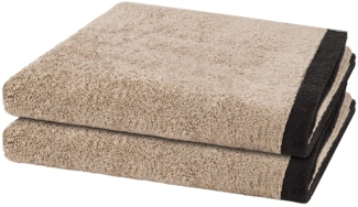 Cawö Lifestyle Splash 2 tlg. Frottier-Set - 2 X Duschtuch (70 X 140cm) - 522 g/m2 - Leinen / basalt