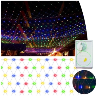 MUPOO LED-Lichternetz 8 Modi LED-Lichtnetz, LED-Lichterkette, LED Dekolicht LED-Lichtervorhang, 120/144/200/320/672LED mit Memory