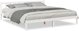 Betten für Erwachsene, Massivholzbett Extra Lang ohne Matratze Weiß 200x210 Kieferholz de541