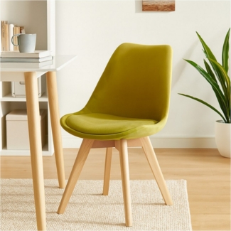 HTI-Living Esszimmerstuhl Design Stuhl Atlanta Gelb (Stück, 1 St), Küchenstuhl mit Samtbezug und Holzgestell