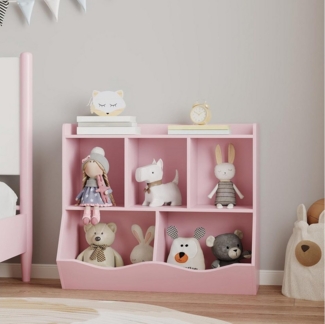 GarveeMore Kinderregal Spielzeugregal Kinderregal mit 5 Fächern Bücherregal Kinder