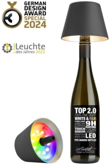 Sompex Flaschenleuchte TOP 2.0 Anthrazit LED RGBW mit Akku