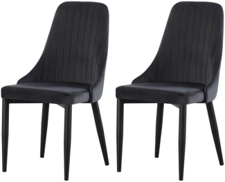 Monaco Stuhl 2er Set - Stuhl (B/H/T): 44 x 88 x 58 cm in Anthrazit