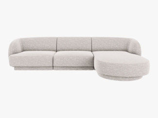 Micadoni Ecksofa Miley 4-Sitzer Rechts Chenille Haga Hellgrau