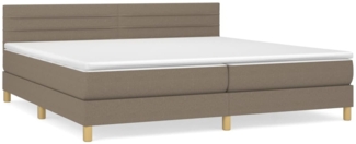 vidaXL Boxspringbett mit Matratze Taupe 200x200 cm Stoff, Härtegrad: H2 [3140725]