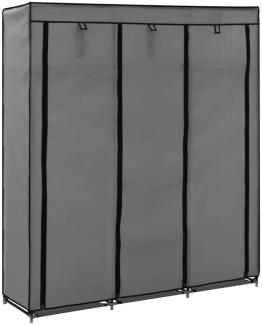 vidaXL Kleiderschrank mit Fächern und Stangen Grau 150x45x175cm Stoff 282456