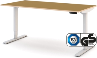 ASSMANN Elektrisch höhenverstellbarer Schreibtisch Y-Line Colour Edition Indian Summer Signalweiß 160x80 cm Metall Holz Melaminoberfläche