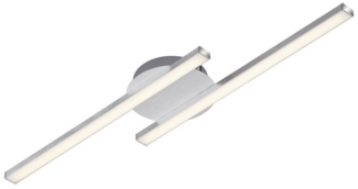 Briloner Leuchten – LED Deckenleuchte, Deckenlampe, 2-flammig, 2x6W, warm weißes Licht, 55. 4 cm, aluminiumfarbig