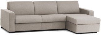 Dmora Schlafsofa mit Halbinsel Aika, Sofa mit umkehrbarer Containerhalbinsel, Standardarmlehnen, 100 % Made in Italy, cm 280 x 95 x 90, Taupe