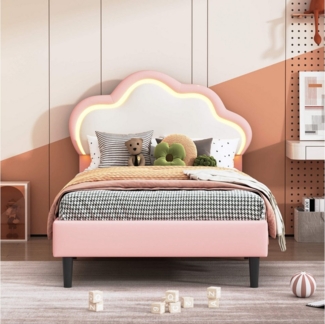 Furnishings Home Polsterbett Jugendbett Wolkenbett mit LED-Licht (Bett), Hausbett, mit Lattenrost, Kunstleder, 90x200 cm