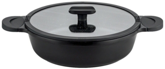 Mulex Servierpfanne TOMALIN Premium 28 cm schwarz, Aluguß (Premium Qualität, 2-tlg, Tomalinbeschichtung), induktionsgeeignet