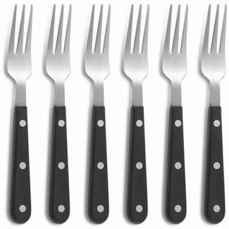 Comas Steakgabel-Set Eco 12-tlg, Essbesteck, Fleischgabel, Edelstahl AISI 430, Schwarz, 3003