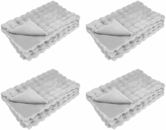 vidaXL Kunstfell Kaninchenfell Decke 4 pcs Grau 220 x 240 cm Polyester 42021815