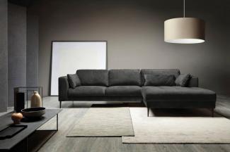 TRENDMANUFAKTUR Ecksofa Luzi, wahlweise mit Schlaffunktion und Bettkasten bestellbar, L-Form, Designsofa mit tollem Sitzkomfort, Metallfüße schwarz, Breite 280 cm