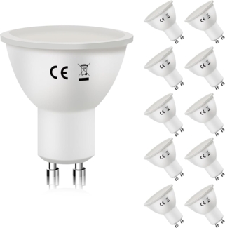 ZMH 10er-Pack GU10-LED-Lampen, Warmweiß 3000 K, 6 W, ersetzt 60-W-Glühbirnen, energiesparende Glühbirne mit 110° Abstrahlwinkel