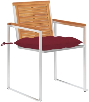 vidaXL Gartenstühle mit Kissen 2 Stk. Massivholz Akazie und Stahl 3061512