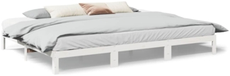 vidaXL Familienbett ohne Matratze Weiß 270x200 cm Massivholz Kiefer 3324569