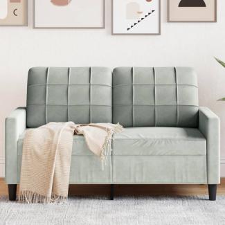 vidaxl 2-Sitzer-Sofa 120 cm Samt, Hellgrau