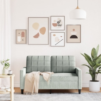 vidaxl 2-Sitzer-Sofa, 120 cm, Samt, Hellgrau