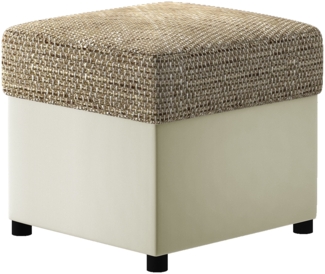 Pouf R3, Fußhocker, Beige