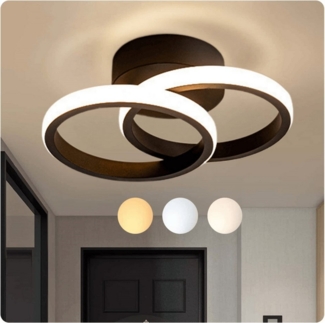 OYLCDI Deckenleuchte LED DeckenLampe DIMMBAR 3-farbige Wohnzimmer Küche Flur orbicular, LED fest integriert, Kaltweiß/Naturweiß/Warmweiß, Tageslichtlampen Durchmesser 27cm