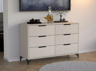 Beautysofa Kommode HOME 6S mit 6 Schubladen (verschiedene Farben), Breite: 120 cm