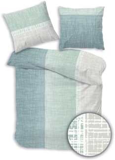 Träumschön Bettwäsche Premium Baumwolle 135x200 oder 155x220 cm, Calm Grün, Baumwolle, 2 teilig, mit Reißverschluss, luftig und leichte Sommerbettwäsche
