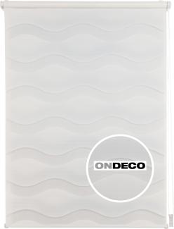 ondeco Duo Rollo Wave ohne Bohren, Klemmfix für Fenster innen, Seitenzugrollo Klemmen Sichtschutz Sonnenschutz, lichtdurchlässig und Blickdicht - Weiß - 120x160 cm