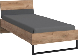 Wimex Einzelbett Texel erhältlich in den Breiten 90 & 140cm, Mit Metallkufe, Bett im Industrial Look