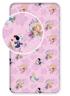 Disney Princess Spannbetttuch Märchenhafte Spannbetttuch für Kinderbett (90x200+25 cm)