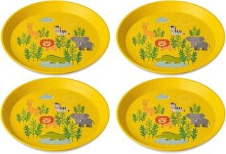 KOZIOL Kunststoffteller CONNECT PLATE AFRICA, (4 St), 100% recycelbar,100% made in Germany, Ø 20,5 cm