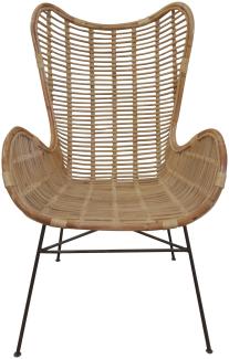 Sessel Rattan natur Relaxchair Relaxsessel Wohnzimmerstuhl Sessel Stuhl