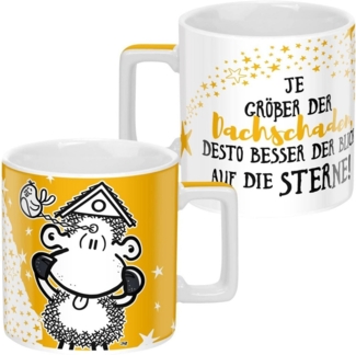 Sheepworld Tasse mit Spruch Sterne Wortheld-Tasse, Porzellan, 45 cl, Mehrfarbig | Tasse lustig, Sprüche-Tasse | 47768