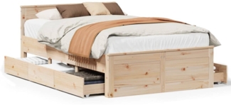 vidaXL Massivholzbett ohne Matratze mit Kopfteil 120x190 cm Kiefer 3308783