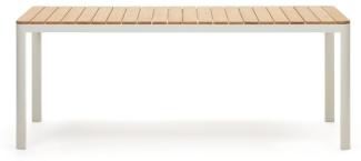 Nosh Bona Tisch 100% outdoor massives Teakholz und Aluminium in Weiß 200x100 cm