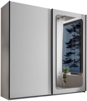 Schwebetürenschrank Milo / Mione, Holzwerkstoff, Weiß, 215 x 210 x 60 cm