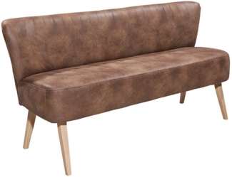 Diningsofa Markus / Marcel , Echtholz, Mikrofaser , Braun , 182 x 87 x 69 cm