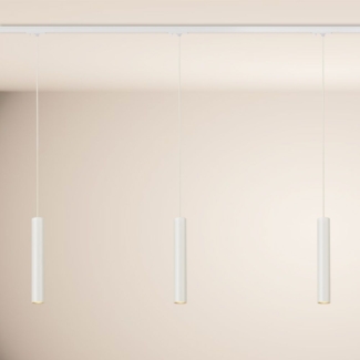 s.luce Crutch Hängelampe 1-Phasen-Schiene 200cm Endeinspeiser Weiß