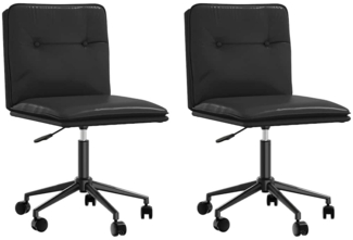 vidaXL Esszimmerstühle 2 Stk. Schwarz Kunstleder 3315424